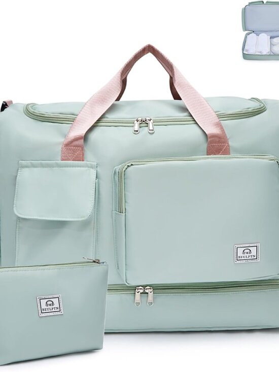 Jewelry - Large Travel Duffle Bag, Carry On Weekender Bag with Shoe Compartment, Gym Tote